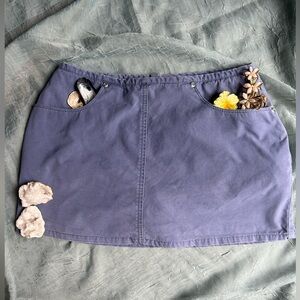 Ellemeno Blueberry Mini Skirt with Front Pockets